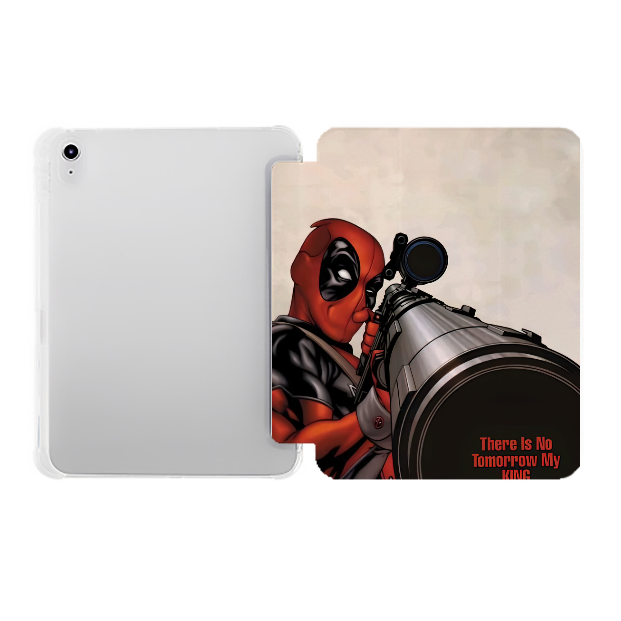 （画像用） Deadpool デッドプール IPad ケース ペン収納付き 三つ折りスタンド PUレザー×シリコン 対応機種9.5/10.5/10.9インチ
